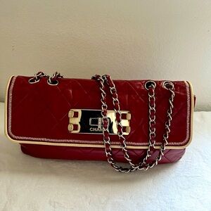 Authentic Preloved Chanel light Dark Red Reissue Flap shoulder bag